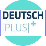 Infografika Deutsch Plus. Niemiecki projekt logo